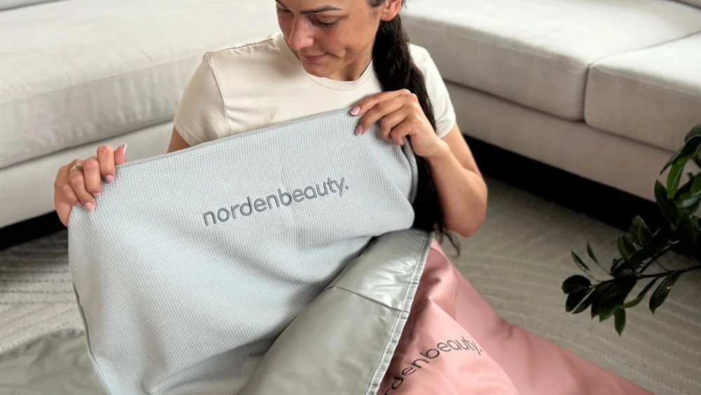 Short infrared sauna blanket pink with inner blanket